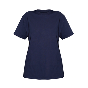 Camiseta Básica de Algodón Ajustada Unisex, Diseño Liso Informal Personalizado, Estampado de Talla Grande, Corto con Logotipo de Poliéster Blanco y Azul para Niñas - Product Image 5