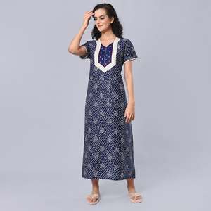 Camisón Largo Evolve para Mujer, 100% Algodón Estampado, Ropa de Dormir Súper Cómoda, Cintura Elástica, Cierre con Botones, Popelina Tejida - Product Image 3