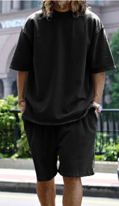 Wholesale Premium Quality <b>Men's</b> XXL Cotton <b>Shorts</b> Set Casual Fitness Printed Sportswear with Logo Plus Size Summer Shirt - Product Image 4