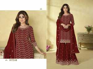 Excelente calidad Nuevo diseñador Moderno Heavy Faux Georgette Salwar Traje con bordado de espejo Trabajo en todo el mundo y suministro al por mayor - Product Image 5