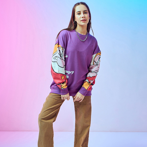 เสื้อสเวตเตอร์ผ้าฝ้ายถักทำจาก100% วัสดุผ้าเทอร์รี่ใส่สบายสำหรับผู้หญิง - Product Image 4