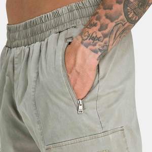 Mens Tapered Fit Grey <b>Green</b> Washed Utility <b>Cargo</b> <b>Pants</b> with Multiple Pockets, Stretch Fabric, and Rugged Washed Look - Product Image 6