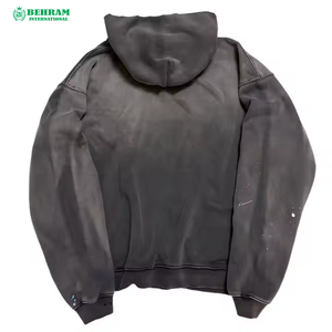 Sweat-shirts à capuche décontractés personnalisés avec logo OEM, haute qualité, unisexe, coupe classique, en molleton 100 % coton épais ou en tissu éponge français - Product Image 5