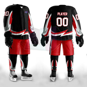 Tenues de hockey sur glace respirantes et légères, fabriquées en tissu 100% polyester durable, évacuant l'humidité, confort et flexibilité améliorés - Product Image 2