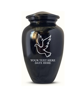 โกศโลหะแบบกำหนดเองสำหรับผู้ใหญ่โกศอะลูมิเนียมฝังพร้อมชื่อวันที่กำหนดเองสีดำสำหรับผู้ชายผู้หญิง - Product Image 3