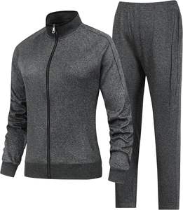 Survêtement athlétique respirant d'hiver 2 pièces pour femmes Survêtement d'entraînement à fermeture éclair complète et pantalon de veste active - Product Image 2