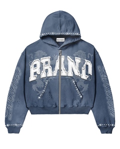 Ensembles deux pièces de sport personnalisés Survêtements à capuche avec poches pour pantalons et manches avec contour en strass Couleur personnalisée et design Survêtements de sport - Product Image 2