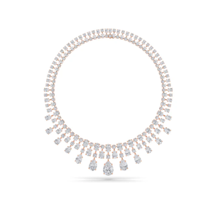 สร้อยคอเพชรสีโรสโกลด์หรูหราพร้อมหินเจียระไนผสมดีไซน์รูปหยดน้ำที่สวยงามเหมาะสำหรับโอกาสพิเศษ - Product Image 1