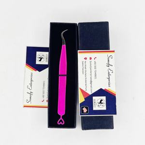 Pince à épiler Somofy Enterprises, design incurvé en forme de cœur, fabrication artisanale, précision, acier inoxydable durable, longueur 10 mm, pince à épiler pour cils - Product Image 1