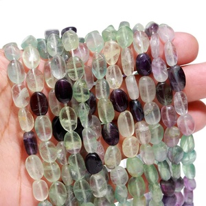 Multi Fluorite <b>Beads</b> Natural Multi Fluorite Oval Shape Gemstone <b>Beads</b> for Jewelry Making Loose Gemstone Jewelry Oval Shape <b>Beads</b> - Product Image 3