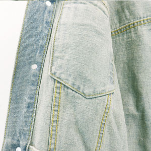 Chaquetas de Diseñador para Hombre, Estampado de Palmeras, Estilo Vintage, Desgastado, Agujeros, Ropa Urbana, Chaqueta Vaquera Lavada para Hombre - Product Image 5