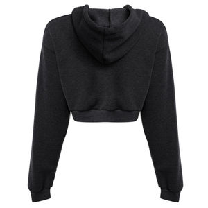 Haut court à capuche tricoté respirant de qualité supérieure pour femme, manches longues, anti-boulochage, capuche ajustable, streetwear d'hiver - Product Image 4