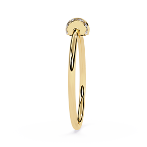 18K Yellow Gold Natural Diamond <b>Ring</b> Triple Barrel Band <b>Dainty</b> Round Diamond IGI Certified For Women Fine Jewelry wedding gift - Product Image 4