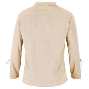 Chemises élégantes de haute qualité à col montant pour hommes Chemises décontractées à manches longues personnalisées Nouveau design Chemises en coton biologique - Product Image 4