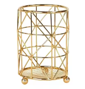 Home <b>Desk</b> Organizer Gold or Copper Metal Wire Welded 3 <b>Holders</b> Table <b>Pen</b> Rack With Sale by crescent crafts - Product Image 2