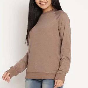 เสื้อสเวตเตอร์คอตตอนคอกลมแขนยาวปักโลโก้ได้ตามต้องการไซส์ใหญ่พิเศษสำหรับฤดูหนาวสีทึบราคา450กรัม - Product Image 3