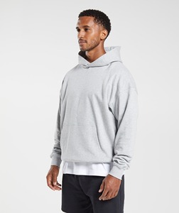 Sudadera con capucha de gran tamaño de algodón de alta calidad, sudaderas con capucha personalizadas en blanco liso con hombros caídos de lana gruesa para hombres - Product Image 2