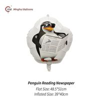 Globos de Aluminio de la Serie Pingüino al por Mayor, Globos de Animales de Dibujos Animados Flotantes con Helio para Decoración de Fiestas de Cumpleaños Infantiles