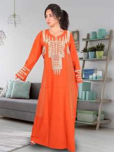 Abiya en coton brodé pour femmes, vêtements islamiques, jilbab arabe, dubaï, nouvelle collection 2022 - Product Image 3