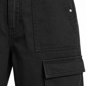Pantalones Cargo Negros Personalizados al por Mayor, Pantalones Casuales de Algodón de Alta Calidad con Pierna Ancha y Múltiples Bolsillos para Hombre, Ropa Urbana - Product Image 6