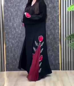 Elegante y modesto bordado a mano para mujer, tejido a mano, pétalo lateral, Abayas, vestidos formales tradicionales de Dubái, tela transpirable - Product Image 3