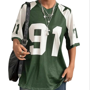 Camiseta de fútbol extragrande con cuello en V unisex al por mayor cómoda y elegante para hombres y mujeres jugadores de fútbol - Product Image 1
