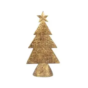 Árbol de Navidad de Metal de diseño martillado con yute terminado para decoración de Navidad Decoración de árbol de Navidad a muy bajo precio