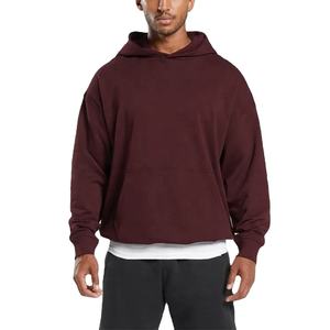Sudadera con capucha de gran tamaño para hombre con logotipo bordado personalizado, ropa de calle, Sudadera con capucha lisa de alta calidad 2026 - Product Image 1