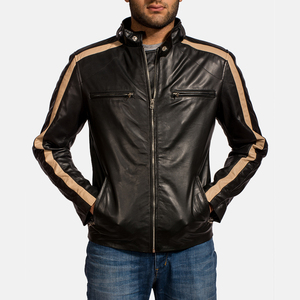 Men's Genuine Leather Jacket Wholesale High Quality Custom Size Made Durable Outerwear for <b>All</b> Seasons Men's Leather Jacket - Product Image 5