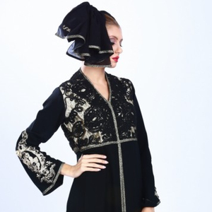Bangladeshi <b>Women</b> Style <b>Abaya</b> With Embroidery on Top and Bottom - Product Image 1