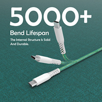 Kabel Pengisian Cepat USB-C Bersertifikasi MFI 60W Kulit Naga Warna-warni dengan Bahan Nylon PVC, Konduktor Tembaga Berlapis Timah, dan Desain Kepang untuk IOS