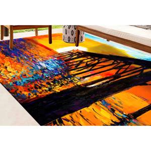 Alfombra Dock Sunset Landscape: Alfombra Decorativa Antideslizante de Estilo Costero, Alfombra de Chenilla - Product Image 4