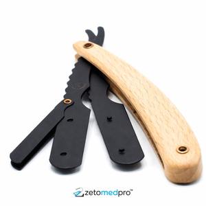 Rasoir droit de qualité supérieure avec manche en bois pour le rasage et l'entretien, outil professionnel de barbier - Product Image 2