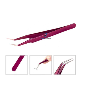 Pinzas para extensión de pestañas, herramienta aplicadora de pestañas de acero inoxidable Premium, agarre duradero, accesorio de belleza de precisión - Product Image 6