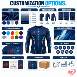 Custom Mens Long Sleeve Sports T-<b>Shirt</b> Quick Dry Breathable Polyester/Cotton 160g Summer Training Top Manufacturer - Product Image 5