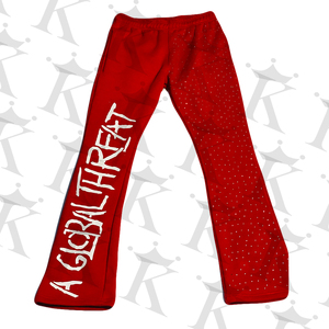Pantalones Deportivos de Hombre de Algodón 100% de Alta Calidad, Pantalones Casuales Acampanados, Logotipo Personalizado con Pedrería, Impresión Digital Pintada - Product Image 4