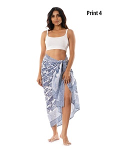 Sarong plage couverture élégant et joyeux main bloc imprimé léger doux 100% bio voile paréo écharpe robe d'été robe d'été plage - Product Image 4