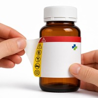 Étiquettes personnalisées imperméables pour flacons de médicaments sur ordonnance, rouleaux thermiques, autocollants adhésifs pour pharmacies, impression UV