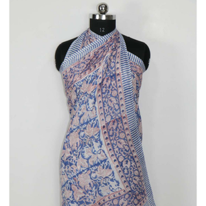 Nouvelle Arrivée Sarong Paréo Robe de Plage pour Femme Vente en Gros Fabricant Indien Personnalisé Respirant Imprimé Floral 100% Coton - Product Image 1