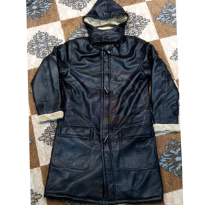 เสื้อโค้ทหนังแกะแท้สำหรับผู้ชายเสื้อโค้ทหนังขนแกะยาวพิเศษพร้อมซับในขนแกะเสื้อโค้ทฤดูหนาวแบบอบอุ่นกำหนดเองมีสไตล์ - Product Image 1