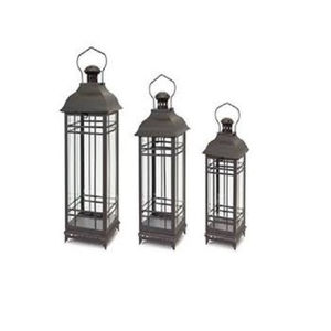 Décoration de mariage Lanterne d'intérieur en métal et en verre Lanterne de couleur noire de grande taille de forme personnalisée de qualité supérieure - Product Image 3