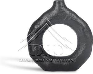 Florero de aluminio de metal negro de estilo moderno para el hogar, espacios habitables, Navidad y decoración de bodas - Product Image 2