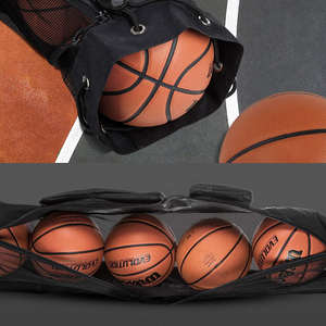 Bolsa de pelota para equipo de malla de baloncesto de alta resistencia con correa para el hombro con bolsillos frontales para accesorios deportivos de entrenamiento - Product Image 4