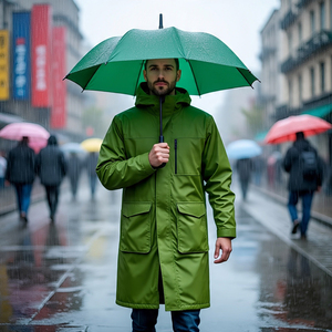 Chaqueta cortavientos personalizada suave senderismo abrigo de lluvia de invierno 100% Nylon Spandex montaña abrigo largo para hombres - Product Image 5