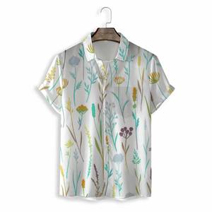 2025 Fashionable Custom Design Solid Breathable 100% Cotton <b>Button</b>-<b>Up</b> <b>Short</b> <b>Sleeve</b> Men's Beach Aloha Hawaiian <b>Shirt</b> - Product Image 2