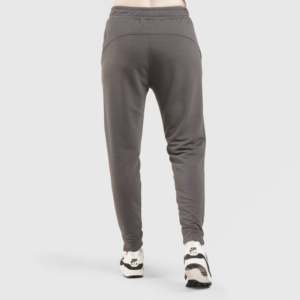 Pantalones Harem Transpirables de Felpa Terry para Entrenamiento, Color Gris, Cintura Media, Cierre Elástico, Lavado con Efecto Arrugado - Product Image 2