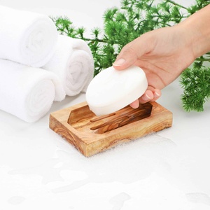 Porte-savon en bois d'olivier écologique et imperméable avec un design méditerranéen pour la salle de bain, l'évier de cuisine, les toilettes - Product Image 4