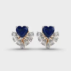 <b>Heart</b> Diamond Lab Grown Diamond Stud <b>Earring</b> for Women Wedding and Engagement and Festival Wear Real Diamond <b>Earrings</b> - Product Image 1
