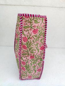 Bolso de algodón de gran capacidad, bolso de algodón acolchado hecho a mano, bolso de viaje de compras con estampado grande, bolso de hombro para mujer, bolso de compras - Product Image 2