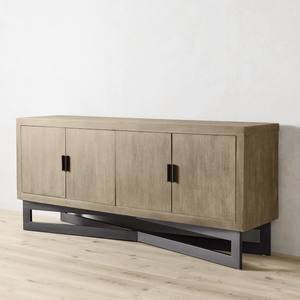 Armoire Antique sculptée à la main Design moderne minimaliste Buffet en bois massif - Product Image 3